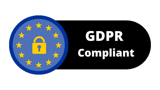 Logo that reads GDPR Compliant. This shows that YTherapy is GDPR compliant and registered with the ICO.