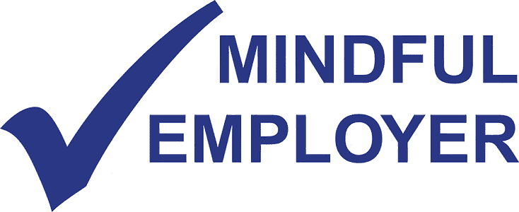 Logo for Mindful Employer. This shows that YTherapy has signed the UK charter that supports better mental health in the workplace.